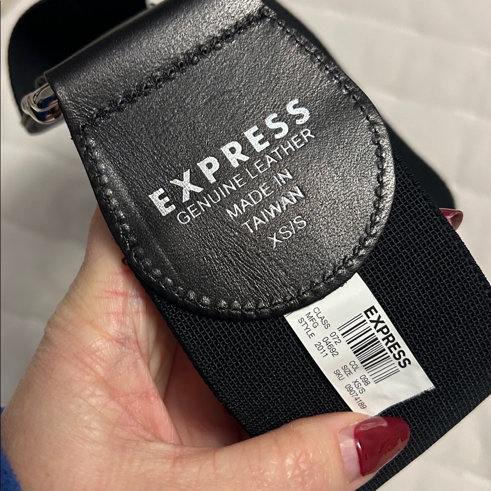 Express Black Belt with Silver Accents - Picture 2 of 2